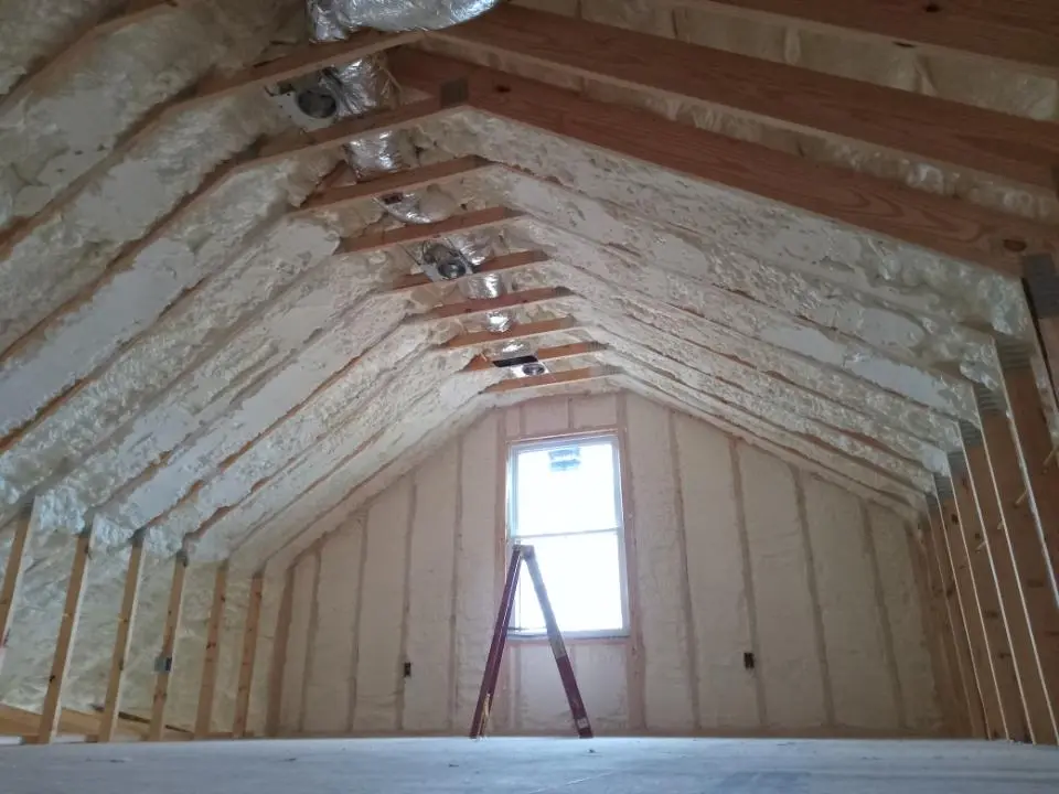 Spray foam roofing application for Crawl Space Insulation project in Monticello